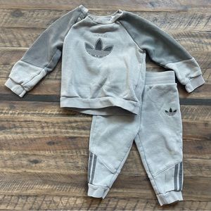 Adidas sweatshirt & jogger set. Size 18 months.